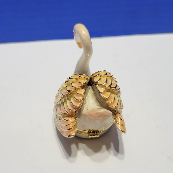 Vintage Swan Trinket Box with Sparkly Rhinestones - Picture 6 of 8